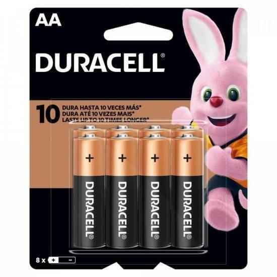 Imagem de Pilha Alcalina Aa Mn1500B8 Duracell Cartela Com 8 Un