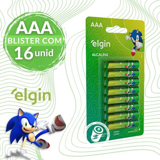 Pilha Alcalina Aaa Elgin Com 16 Unidades Longa Duração Menor preço em Pilha Alcalina Aaa Elgin Com 16 Unidades Longa Duração