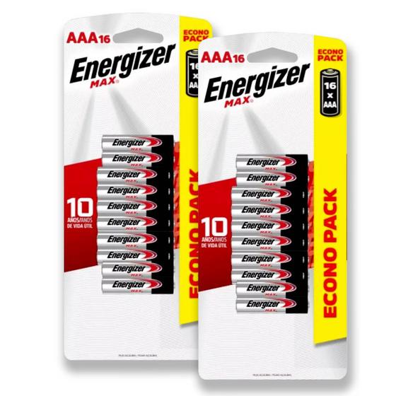 Imagem de Pilha Alcalina AAA MAX Energizer Bateria 3A Palito 32 unidades