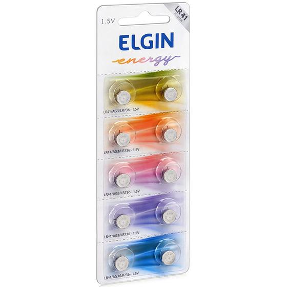 Pilha Alcalina Botão LR41/AG3/LR736 C/10 Unidades Elgin - Pilhas ...