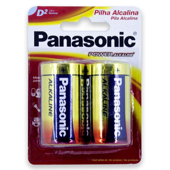 Imagem de Pilha Alcalina D Panasonic Bateria Grande LR20 2 unidades