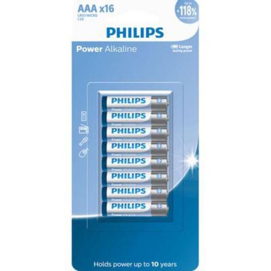 Imagem de Pilha Alcalina Philips AAA Cartela com 16 pilhas 1.5V