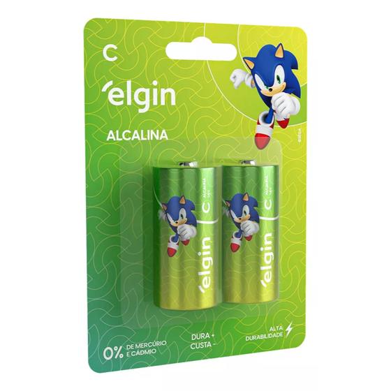 Imagem de Pilha Alcalina Sonic Elgin 1.5V Tipo C com 2 unidades