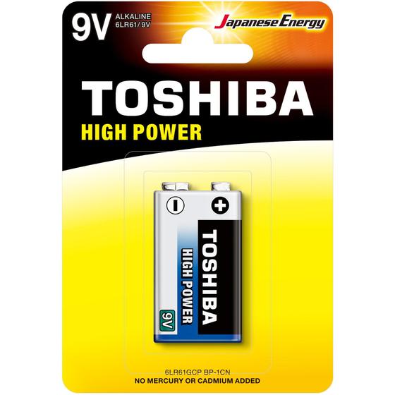 Imagem de Pilha Alcalina Toshiba 9V High Power Cartela 1 Un 6LR61GCP