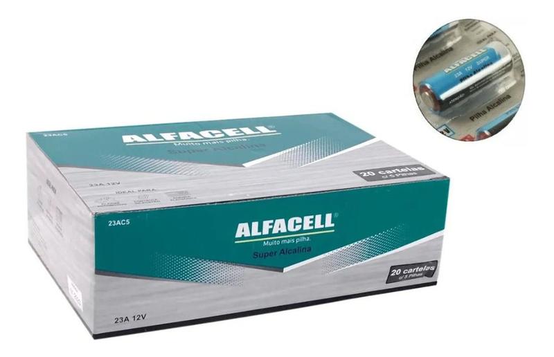 Pilha Alfacell Alcalina 23a 12v Cx 100 Uni A23 Controle Portão Menor preço em Pilha Alfacell Alcalina 23a 12v Cx 100 Uni A23 Controle Portão