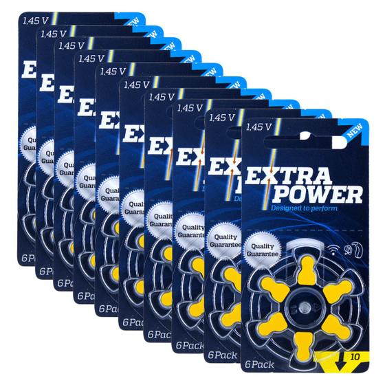 Imagem de Pilha Auditiva 10 Extra Power Bateria Pr70 kit 60 unidades