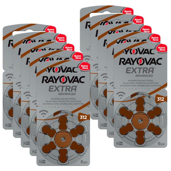 Imagem de Pilha Auditiva 312 Rayovac Bateria Pr41 kit 60 unidades