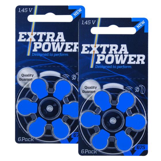 Imagem de Pilha Auditiva 675 Extra Power Bateria Pr44 kit 12 unidades