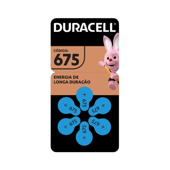 Imagem de Pilha Auditiva nº 675 Duracell com 6 unidades