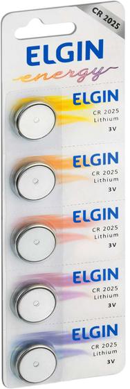 Pilha Bateria Botao CR2025 3V Lithium CART 05UN ELGIN Menor preço em Pilha Bateria Botao CR2025 3V Lithium CART 05UN ELGIN