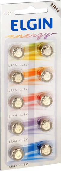 Pilha Bateria Botao LR44 1.5V CART 10U ELGIN Menor preço em Pilha Bateria Botao LR44 1.5V CART 10U ELGIN