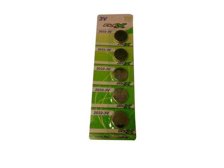Imagem de Pilha Bateria Pastilha com 5 Unidades, 3 Volts, 2032 - FLEX