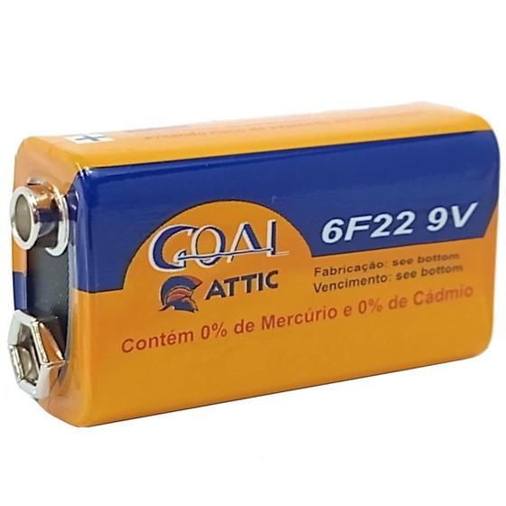 Pilha Bateria Retangular de 9V Comum P/ Brinquedos e Eletrônicos 6F22 - GOAL ATTIC Menor preço em Pilha Bateria Retangular de 9V Comum P/ Brinquedos e Eletrônicos 6F22 - GOAL ATTIC