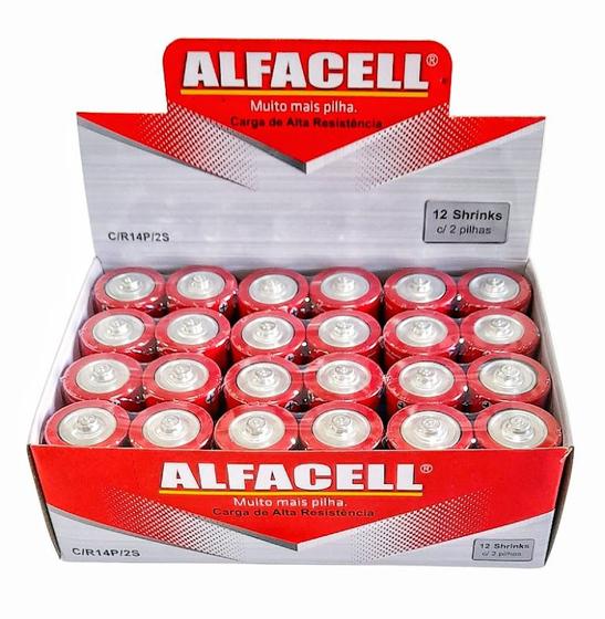 Pilha C Média Tipo C Alfacell 1.5v Caixa Com 24 Uni Original Menor preço em Pilha C Média Tipo C Alfacell 1.5v Caixa Com 24 Uni Original