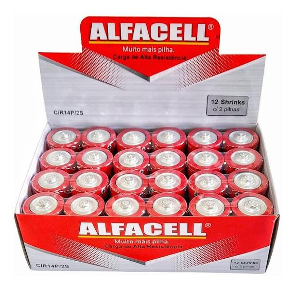 Pilha C Média Tipo C Alfacell 1.5v Caixa Com 24 Uni Menor preço em Pilha C Média Tipo C Alfacell 1.5v Caixa Com 24 Uni