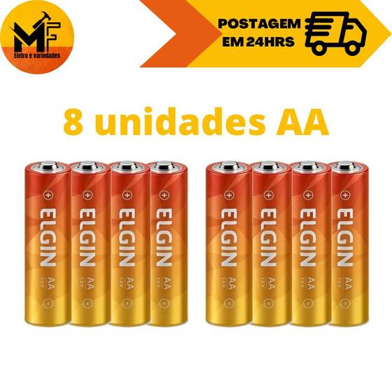 Imagem de Pilha Comum AA e Pilha Palito AAA Elgin Com 4 Unidades 1,5V Durável