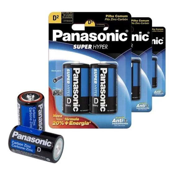 Pilha Comum D Grande Panasonic Super Hyper Embalagem C/2 Unidades Menor preço em Pilha Comum D Grande Panasonic Super Hyper Embalagem C/2 Unidades