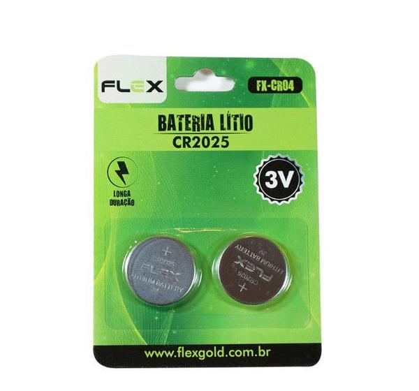Pilha de Lithium FLEX Botão CR-2025 com 2 Unidades - FX-CR04 - Pilhas ...