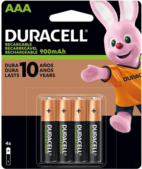 Pilha Duracell Recarregável 4 AAA 900 mAh 1,2V é boa?