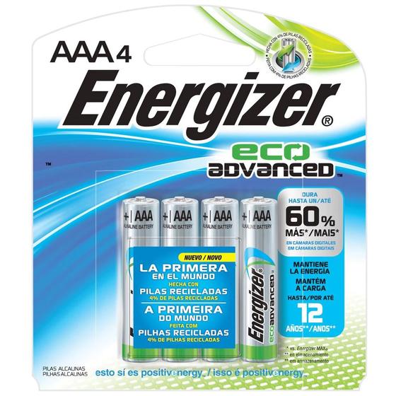 Imagem de Pilha Ecologica Energizer Eco Advanced AAA4 Alcalina de 1,5V