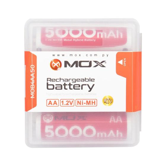 Imagem de Pilha Mox 5000 - AA - 5000MAH - 4 Unidades - Recarregavel