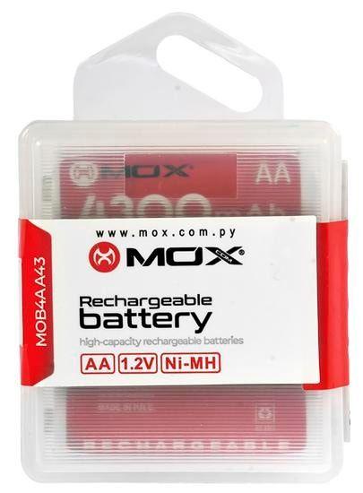 Imagem de Pilha Mox AA Recarregavel 4300MAH MOB4AA43 (4 Unidades)