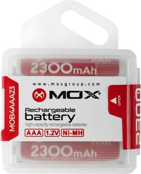 Imagem de Pilha Mox AAA Recarregavel 2300MAH MOB4AAA23 (4 Unidades)