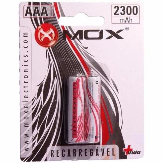 Imagem de Pilha Mox Recarregavel AAA com 2 2300MAH