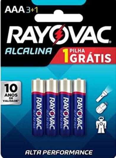 Pilha palito AAA Alcalina pague 3 leve 4 Rayovac Menor preço em Pilha palito AAA Alcalina pague 3 leve 4 Rayovac