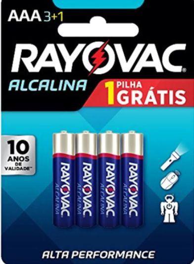 Imagem de Pilha palito AAA Alcalina pague 3 leve 4 Rayovac