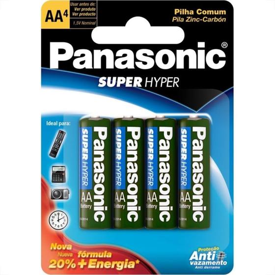 Imagem de Pilha Panasonic Pequena Aa Cartela 4 Pecas Um-3Shs