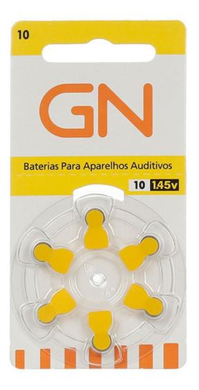Pilha para aparelho auditivo GN tamanho 10 cartela com 6 unidades Menor preço em Pilha para aparelho auditivo GN tamanho 10 cartela com 6 unidades