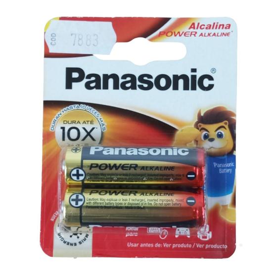 Imagem de Pilha Pequena Alcalina Panasonic Aa 2 Unidades