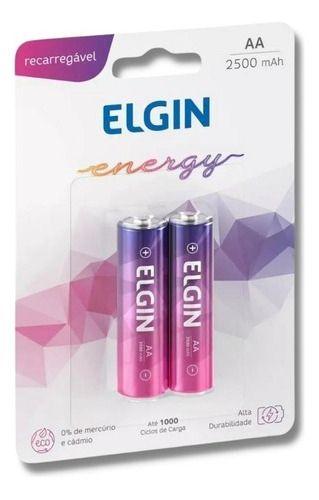 Imagem de  Pilha Recarregável AA 2500 Mah Com 2 Unidades Elgin