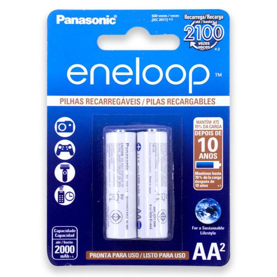 Imagem de Pilha Recarregavel AA Panasonic Eneloop Pro 2A Bateria 2000mAh Pequena 2 unidades