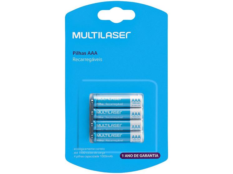 Imagem de Pilha Recarregável AAA CB050 Multilaser 1000mAh - 2 Unidades