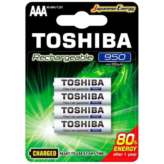 Pilha recarregável aaa toshiba tnh3gae 1,2 950mah com 4 und é boa?