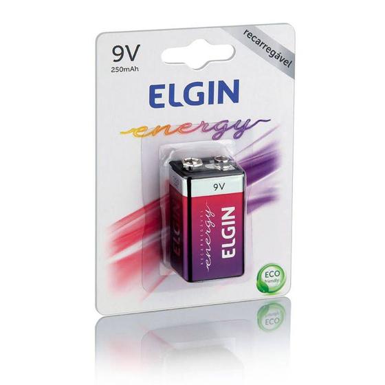 Pilha Recarregável Bateria 9v 250mah Elgin Menor preço em Pilha Recarregável Bateria 9v 250mah Elgin