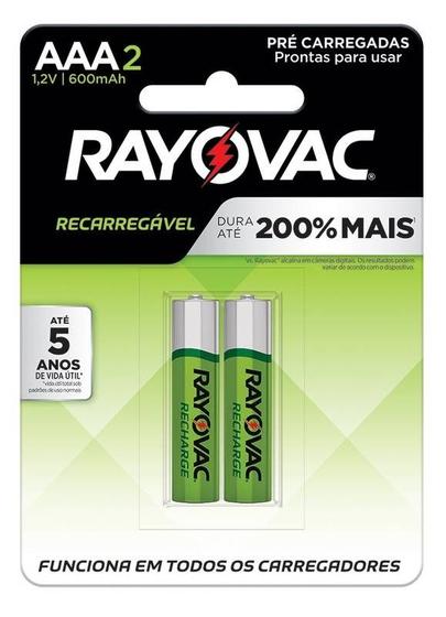 Imagem de Pilha Recarregável Eco Aaa2 Rayovac C/2 Unid. - Pç / 2