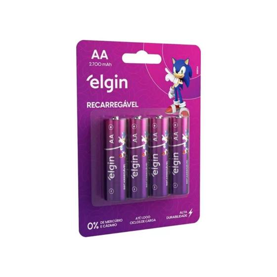 Imagem de Pilha Recarregável Elgin Aa 2700mAh 4 Unidades