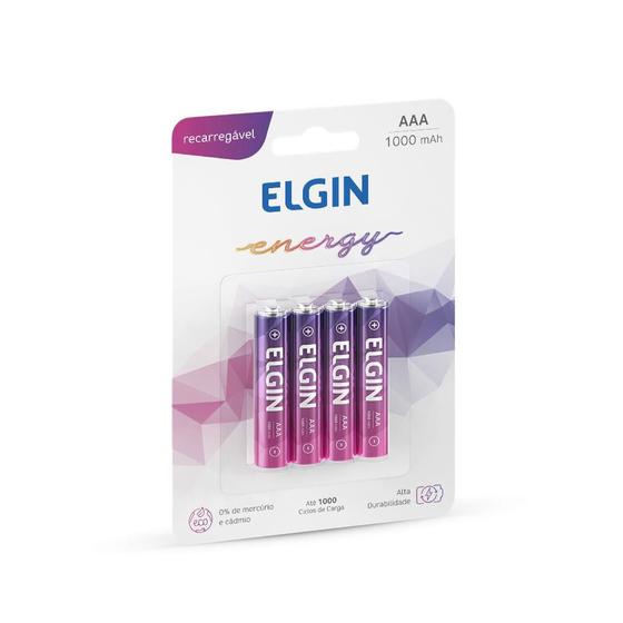 Imagem de Pilha recarregavel elgin energy aaa c/4 1000mah 1.2v 82171