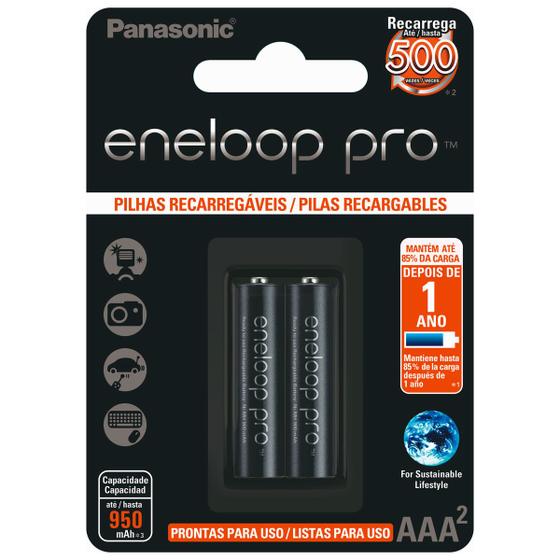 Imagem de Pilha Recarregavel Eneloop PRO 950MA AAA Blister com 2 BK-4HCDE/2BB