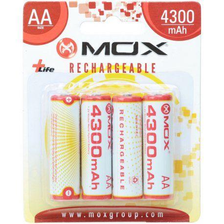 Pilha Recarregável Mox AA C/4 4300 mAh Menor preço em Pilha Recarregável Mox AA C/4 4300 mAh