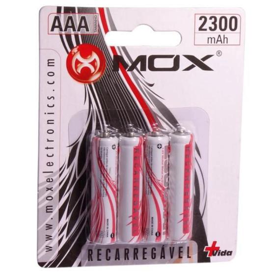 Imagem de Pilha Recarregavel Mox AAA 2300MAH com 4