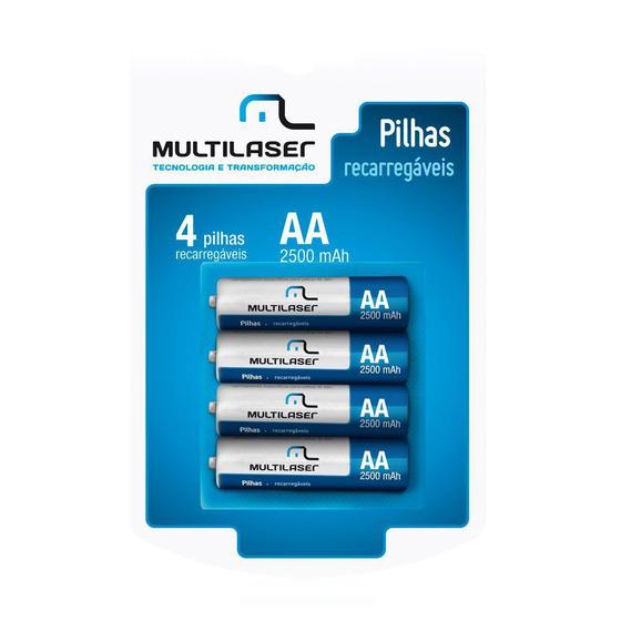 Imagem de Pilha Recarregavel Multilaser AA 2500mAh 1.2V 4 unidades