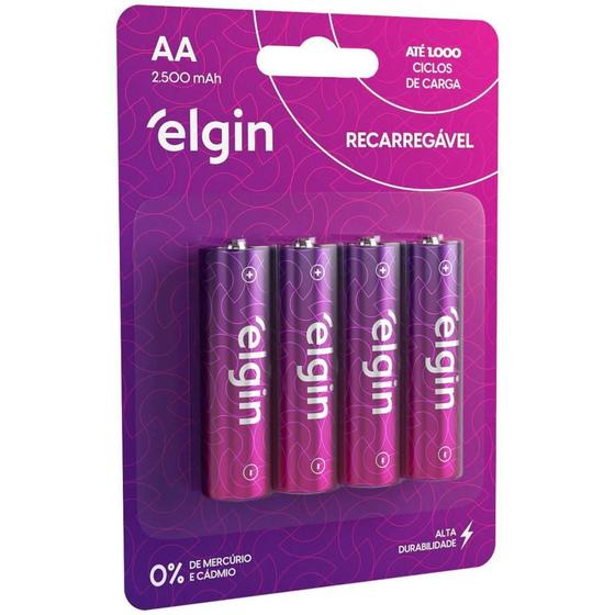 Imagem de Pilha Recarregável Pequena AA 2500MAH 1,2V com 04 Blister com 04
