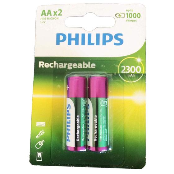 Pilha recarregável Philips AA c/02  2450 mAh é boa?