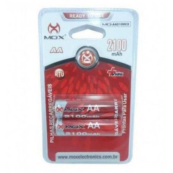 Imagem de Pilha Recarregável Rtu Mox Aa 2100 Mah Com 2 Mo-aa2100c2 - Dotcell