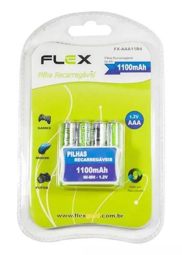 Imagem de Pilhas Aaa Recarregáveis 1100 Mah Flex Gold C/ 4 Unidades