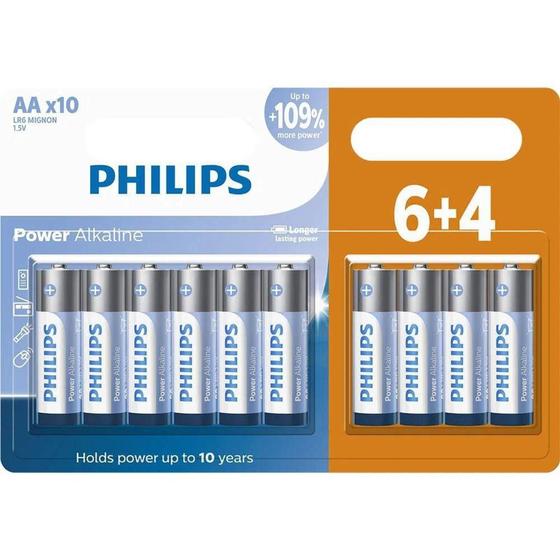 Pilhas Alcalinas Philips AA Pequena Cartela Com 10 Unidades Menor preço em Pilhas Alcalinas Philips AA Pequena Cartela Com 10 Unidades